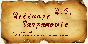 Milivoje Varzanović vizit kartica